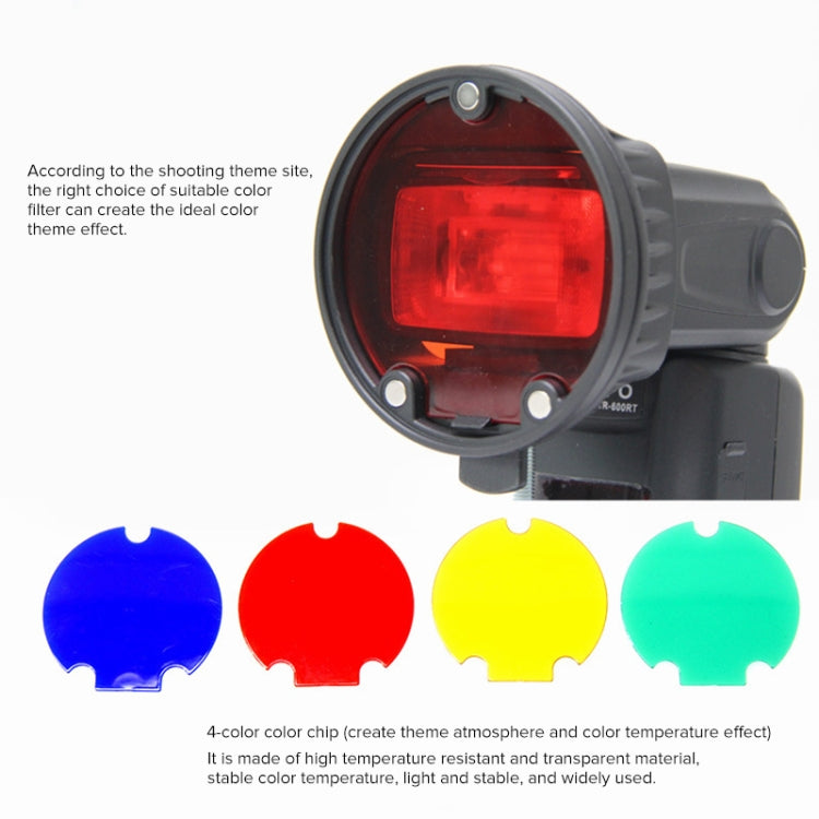 TRIOPO TR-08 Kit Softbox Flash Speedlite a nido d'ape con fissaggio magnetico con 4 filtri colorati magnetici, TR-08