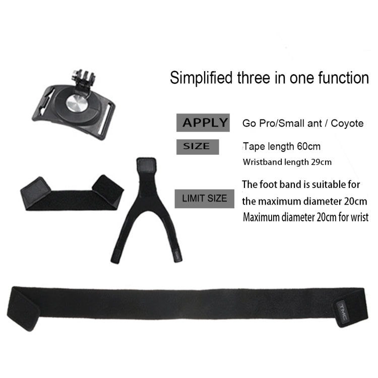 3 in 1 Hand Wrist Arm Leg Straps for Action Cameras