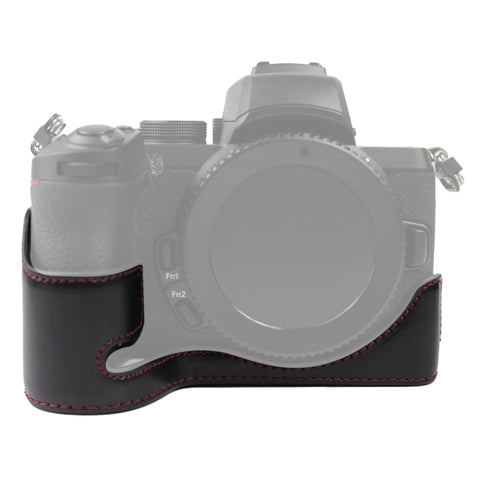 Base mezza custodia per fotocamera in pelle PU con filo da 1/4 di pollice per Nikon Z50, For Nikon Z50