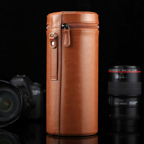 Étui pour objet extra large Étui en cuir PU avec cerne pour objet d'appareil photo reflex numérique, dimensions: 24,5 * 10,5 * 10,5 cm, 24,5 x 10,5 cm (Marron), 24,5 x 10,5 cm (Café), 24,5 x 10,5 cm (Noir)