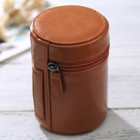 Custodia per obiettivo media Custodia in pelle PU con cerniera per obiettivo fotocamera DSLR, dimensioni: 13x9x9 cm, 13 x 9cm (Brown), 13 x 9cm (Coffee), 13 x 9cm (Black)