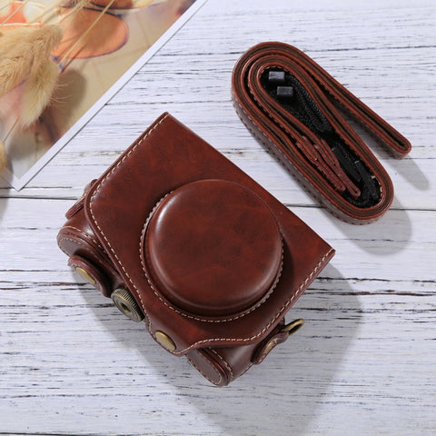 Étui pour appareil photo en peau PU pour appareil photo complet avec tracolla pour Canon PowerShot G7 X Mark II, pour Canon PowerShot G7 X Mark II, pour G7X II, pour G7X Mark II