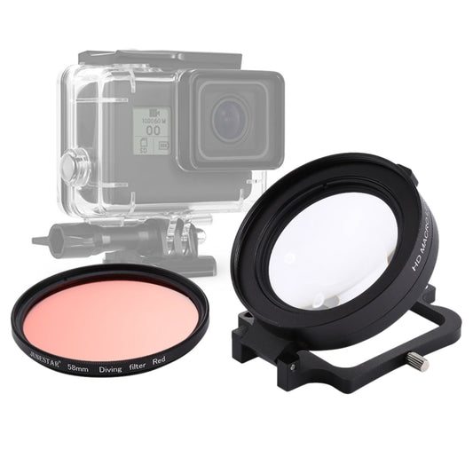 Obiettivo Macro 16X 58mm con Filtro Rosso per GoPro HERO6/HERO5 -