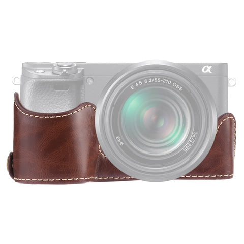 Base mezza support pour appareil photo en cuir PU avec filettatura da 1/4 di pollice pour Sony A6400 / ILCE-A6400, pour Sony A6400