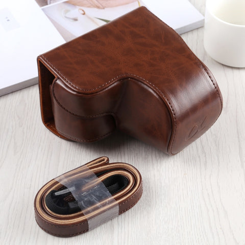 Étui en peau PU pour appareil photo intégral avec ceinture pour Sony A6400 / ILCE-A6400, pour Sony A6400