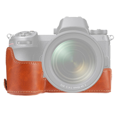 Base mezza custodia per fotocamera en cuir PU avec filo da 1/4 di pollice pour Nikon Z6 / Z7, pour Nikon Z6