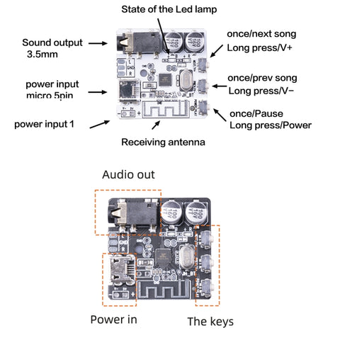 6966 module fiche récepteur audio Bluetooth 5.0 fai-da-te lecteur MP3 sans perte module amplificateur musical stéréo sans fil