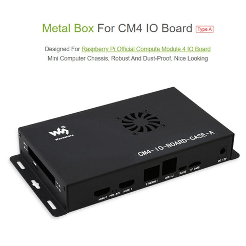 Waveshare Metal Box A per scheda IO Raspberry Pi CM4, con ventola di raffreddamento