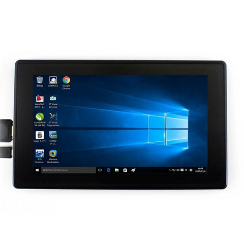 Écran tactile capacitif WAVESHARE de 7 pouces HDMI LCD (H) IPS 1024x600 avec couverture en verre trempé, prend en charge plus de mini-PC et systèmes multiples, 7 pouces HDMI LCD (H) IPS