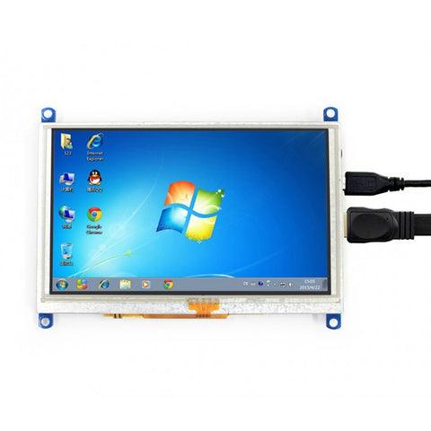 L'écran tactile WAVESHARE de 5 pouces HDMI LCD (G) 800x480 pour Raspberry Pi prend en charge différents systèmes, 5 pouces HDMI LCD (G)