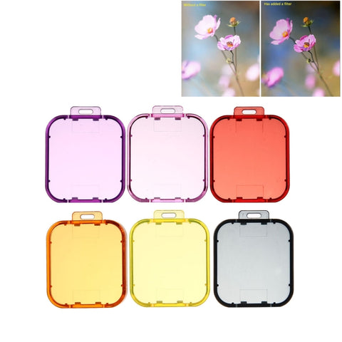 6 in 1 per GoPro HERO5 Sport Action Camera Filtro per lenti colorato professionale (rosso + giallo + viola + rosa + arancione + grigio), 6 in 1 Colorized Lens