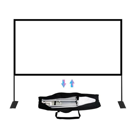 Tenda per pellicola per proiettore pieghevole in poliestere con staffa esterna, dimensioni: 120 pollici (16:9), Size: 120 inch