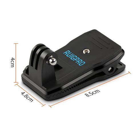 RUIGPRO Zaino con rotazione a 360 gradic-Mounts Supporto con morsetto a clip con vite per GoPro HERO9 Black / HERO8 Black /7 /6 /5 /5 Session /4 Session /4 /3+ /3 /2 /1, DJI Osmo Action, Xiaoyi eAltre action camera, Clip di rotazione a 360 gradi
