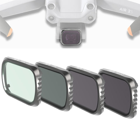 JSR KS 4 in 1 UV + CPL + ND16 + ND32 Filtro obiettivo per DJI Air 2S, telaio in alluminio, UV + CPL + ND16 + ND32
