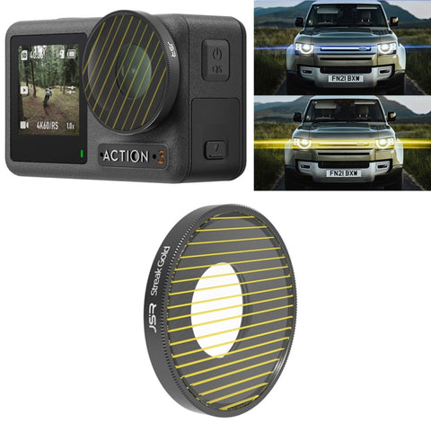 Filtro per obiettivo JSR Streak Drawing per DJI Osmo Action 3, Streak Gold, Streak Blue