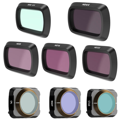 JSR Drone 8 in 1 UV+CPL+ND8+ND16+ND32+ND64+NIGHT+STAR Filtro obiettivo per DJI MAVIC Air 2, 8 in 1 Filter