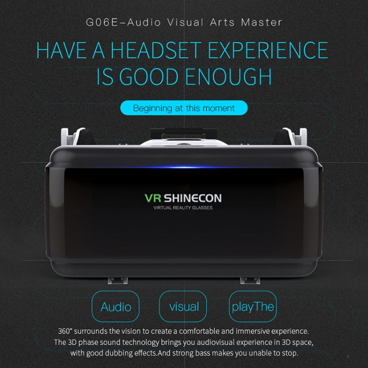 VR SHINECON G06E Occhiali video 3D per realtà virtuale adatti per smartphone da 4,7 pollici - 6,1 pollici con auricolare, G06E