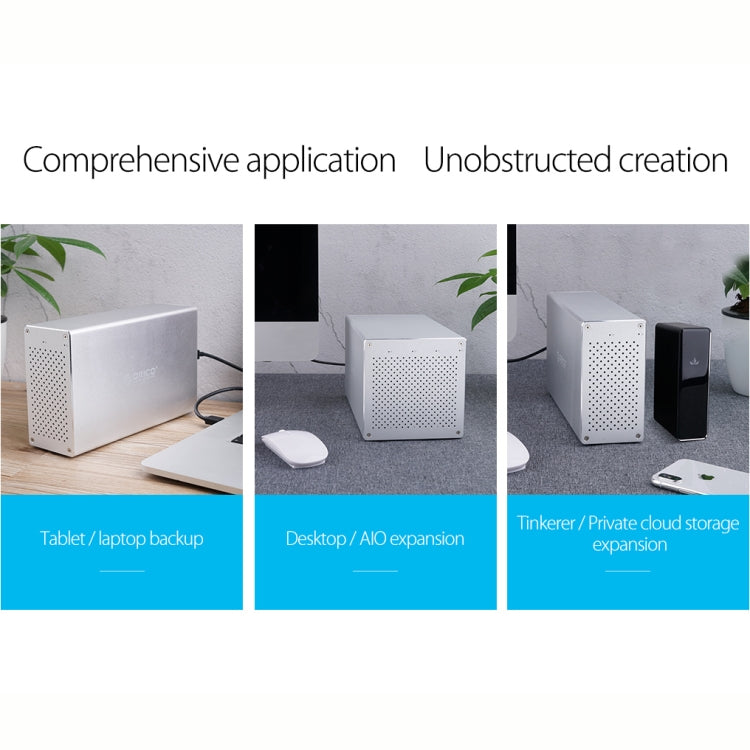 ORICO Honeycomb Series WS400RU3 SATA 3.5 inch 40TB USB 3.0 4 Bays Aluminum Alloy HDD / SSD Enclosure with Raid, USB 3.0 4 Bays with Raid
