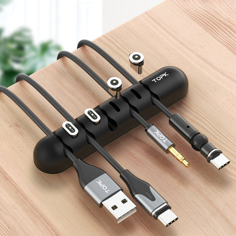 TOPK L35 Organizzatore per cavi da tavolo Cavo dati Cavo di archiviazione per auricolari Fissatore per cavo di archiviazione per testina magnetica, Magnetic Head Cable Organizer