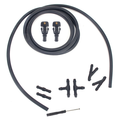 2 pezzi ugello di spruzzo d'acqua per tergicristallo per parabrezza anteriore + set di connettori per tubi 3W7Z17603AA per Ford F-150, For Ford F-150 + Hose - Novalix Store