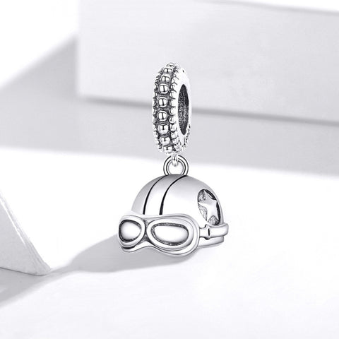 Accessori per collana braccialetto fai-da-te con pendente retrò in argento sterling S925, Retro Casco