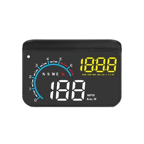 M12 OBD2 + Modalità GPS Car Head-up Display HUD Velocità eccessiva/Velocità/Temperatura dell'acqua/Bassa tensione/Allarme guasto, M12