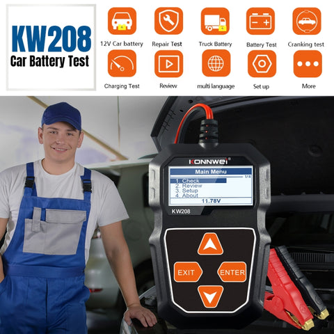 KONNWEI KW208 Tester Batteria Auto con Schermo TFT a Colori e