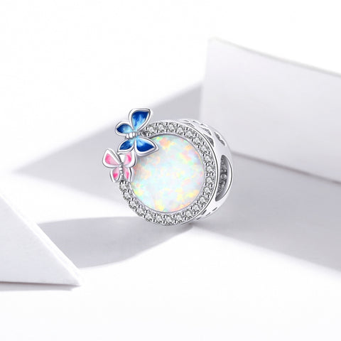 Accessori per collana braccialetto fai-da-te con perline a molla in argento sterling S925, Butterfly Spring