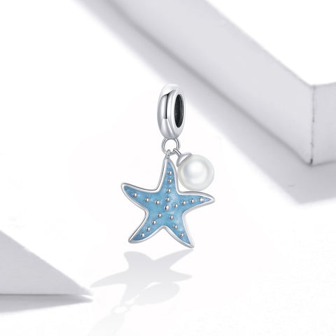 Accessori per collana braccialetto fai-da-te con ciondolo stella marina in argento sterling S925, Stella marina