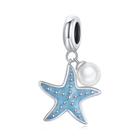 Accessori per collana braccialetto fai-da-te con ciondolo stella marina in argento sterling S925, Stella marina