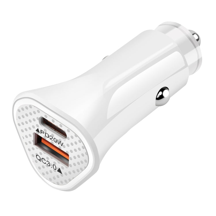 YSY-313PD30W QC3.0 USB + PD 30W USB-C / Type-C Triangle Dual Ports Fast Charging Car Charger, Car Charger