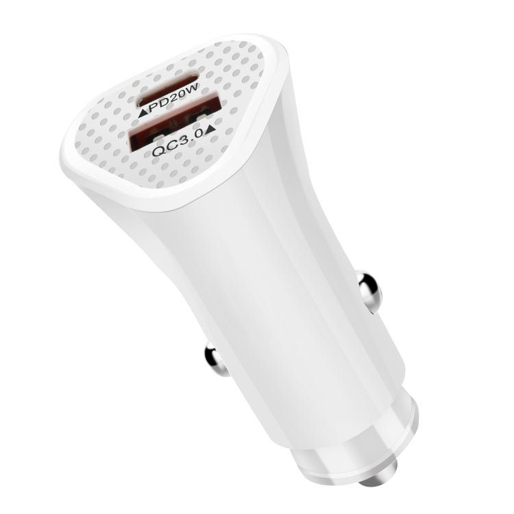 YSY-313PD30W QC3.0 USB + PD 30W USB-C / Type-C Triangle Dual Ports Fast Charging Car Charger, Car Charger