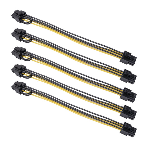Cavo adattatore di alimentazione per scheda grafica 5 pezzi 3682 da 6 pin femmina a 8 pin femmina, lunghezza: 20 cm