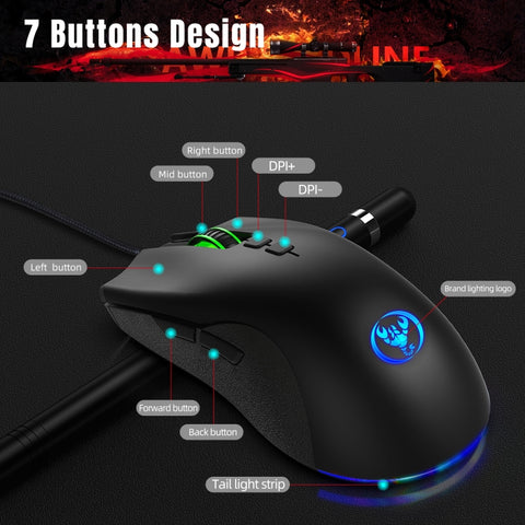Convertitore tastiera e mouse HXSJ P6+V100+A883 + tastiera con una sola mano + set mouse da gioco, P6+V100+A883