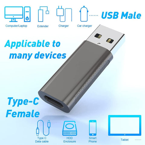 XQ-ZH011 Adattatore USB 3.0 maschio a USB-C/Type-C femmina OTG in lega di zinco, XQ-ZH011