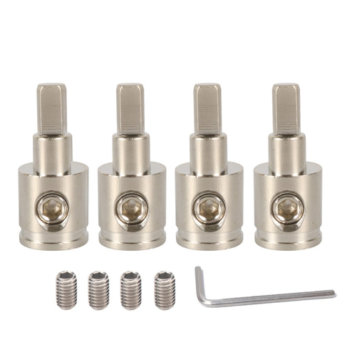 A5683 Morsettiera audio per auto di grandi dimensioni in ottone nichelato da 0GA a 4GA con viti, 4 pezzi, A5683