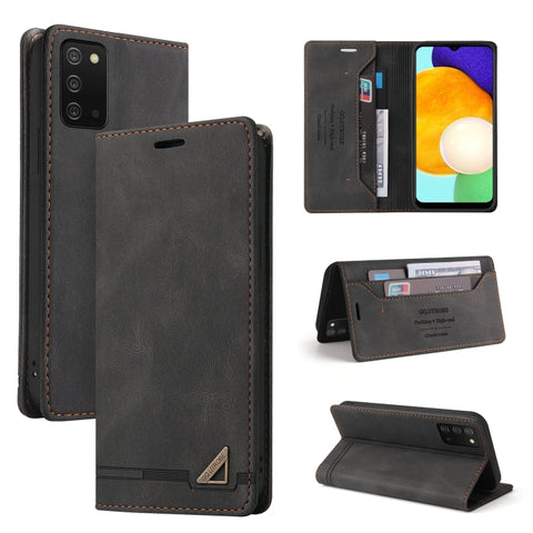 Per Samsung Galaxy A03s 166mm Skin Feel Custodia antifurto in pelle con chiusura orizzontale con supporto, slot per carte e portafoglio (marrone), For Samsung Galaxy A03s 166mm