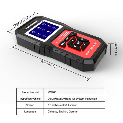 Diagnostica Batteria Auto KONNWEI KW460 - Tester 12V al Piombo 2,8