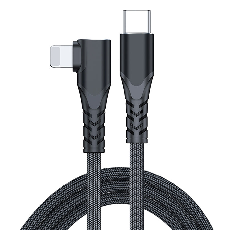 20W USB-C to 8 Pin Elbow Mobile Phone Data Cable - 1m/2m
