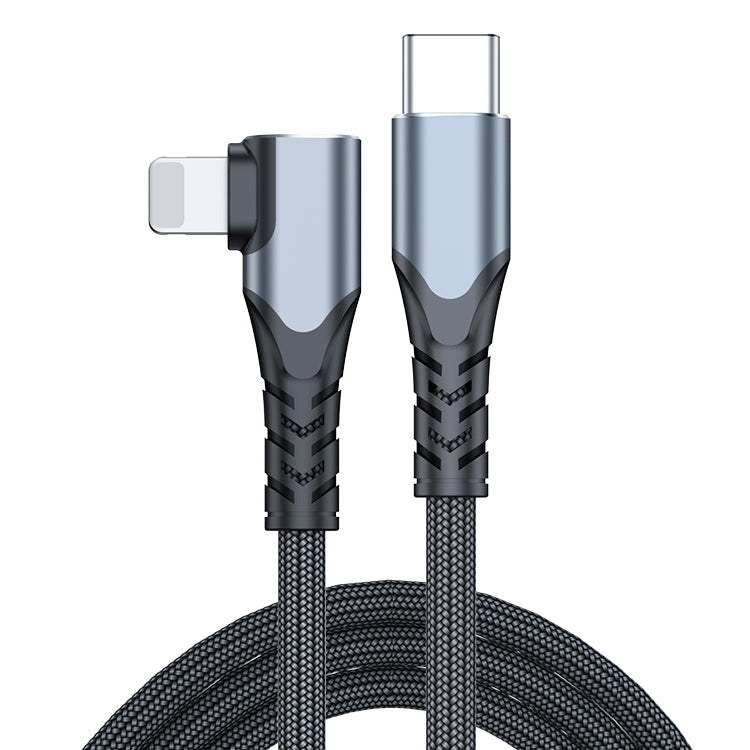 20W USB-C to 8 Pin Elbow Mobile Phone Data Cable - 1m/2m