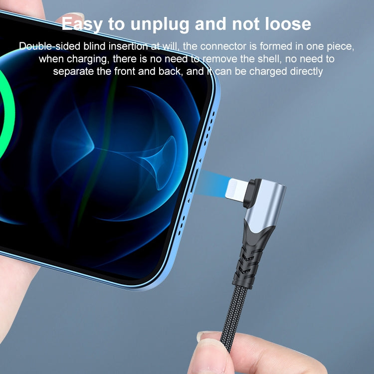 20W USB-C to 8 Pin Elbow Mobile Phone Data Cable - 1m/2m