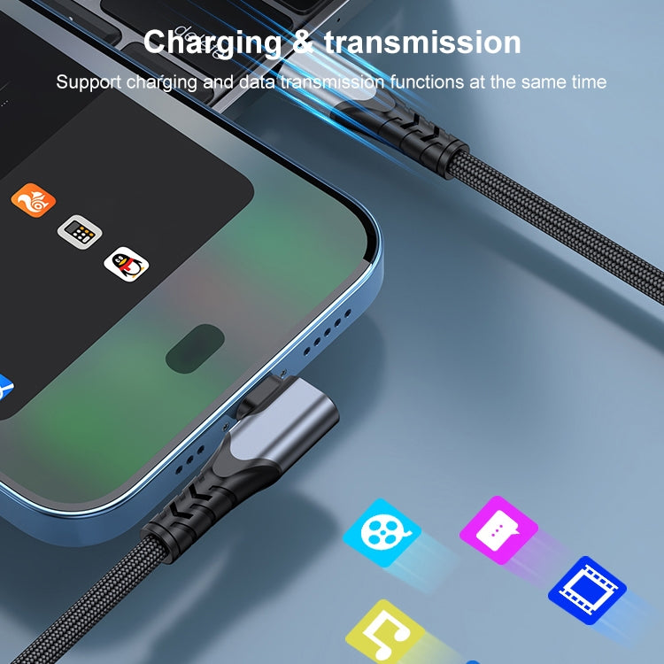 20W USB-C to 8 Pin Elbow Mobile Phone Data Cable - 1m/2m