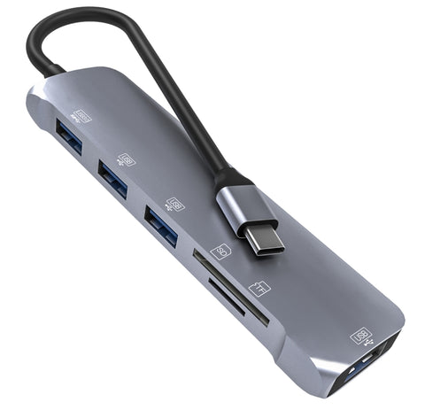NK-3043H Slot per scheda USB-C/da tipo C a TF/SD 6 in 1 + 4 adattatori USB 3.0 femmina, NK-3043H
