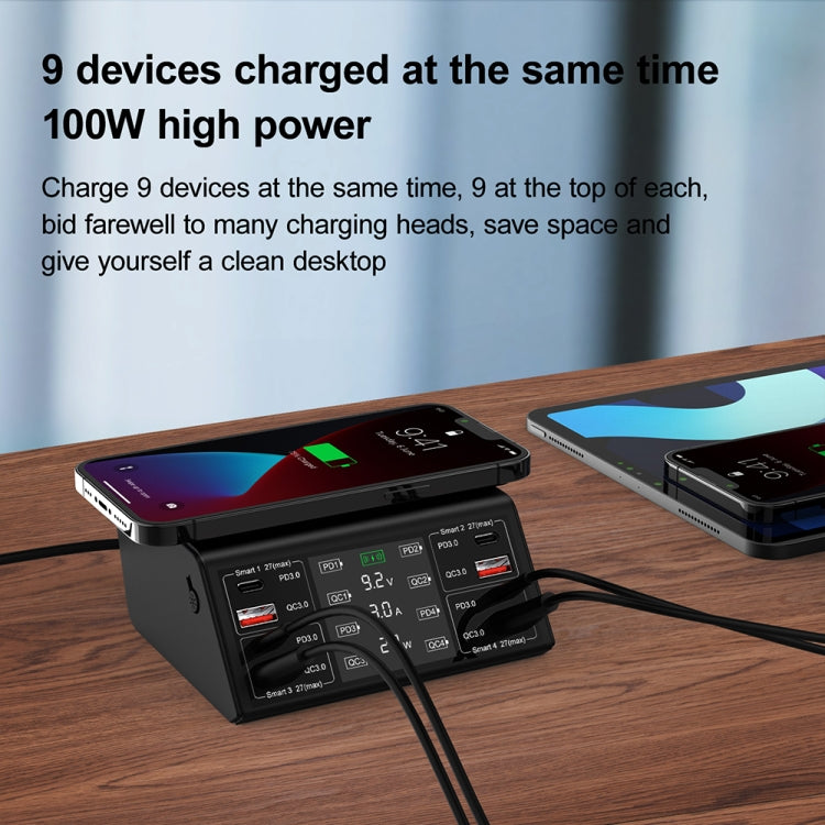 100W 9-in-1 USB-C Wireless Charger with Smart Display