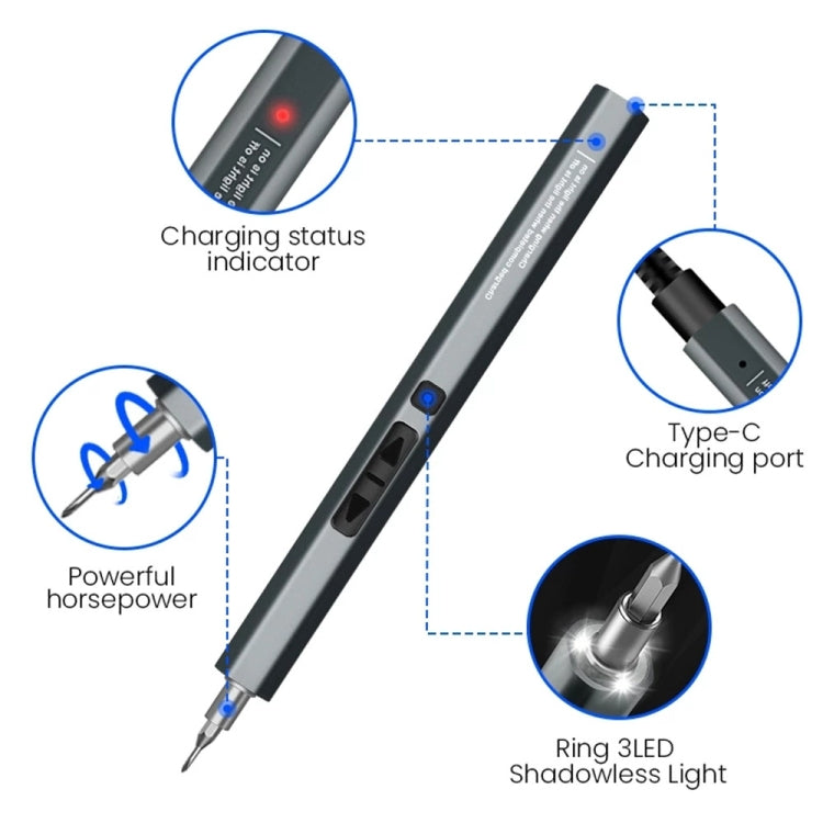 Type-C Port Rechargeable Cordless Electric Screwdriver Set, 12 in 1, 33 in 1, 49 in 1