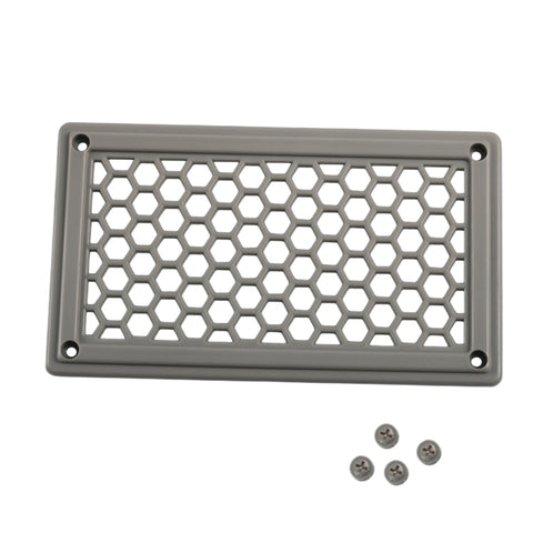 A6790 Copertura del pannello di ventilazione in plastica con griglia rettangolare grigia da 198x114 mm, 198x114mm