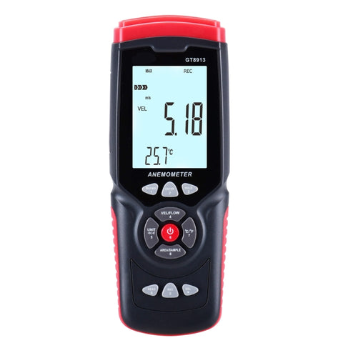 Anémomètre numérique portable à fil chaud LCD BENETECH GT8913, batterie non incluse