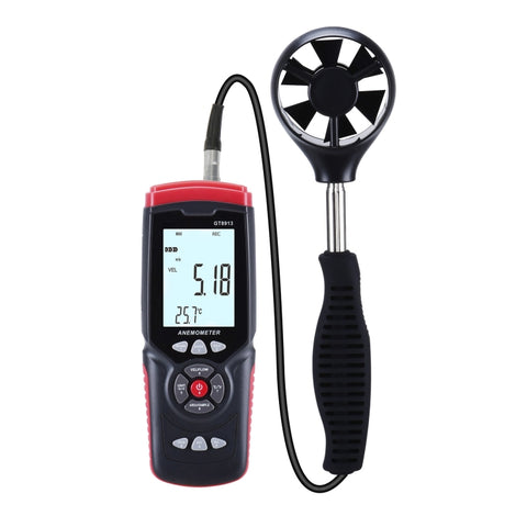 Anémomètre numérique portable à fil chaud LCD BENETECH GT8913, batterie non incluse