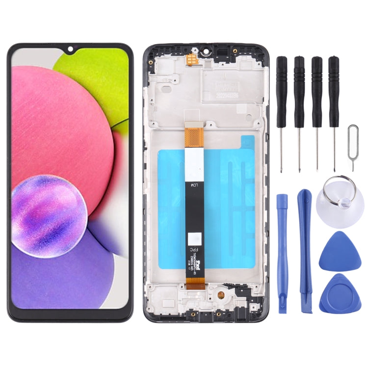 LCD Screen and Digitizer Full Assembly with Frame, For Samsung Galaxy A03s SM-A037U US Edition, For Samsung Galaxy A02s SM-A025F                        ...