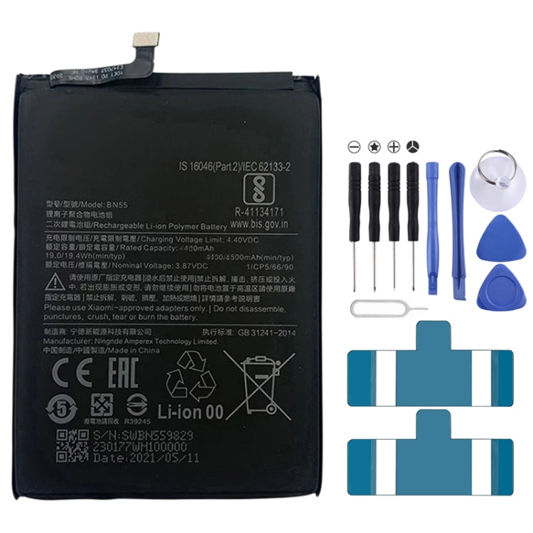 BN53 4820 mAh Li-Polymer Battery Replacement For Xiaomi Redmi Note 9 Pro 5G, BM37, BN51, BM52, BM4M, BM4Q, BN56, BM55, BN53, BN62, BM54, BM4X, BM4Y, BM5...